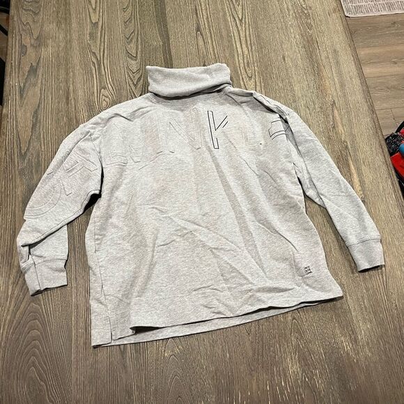 Calvin Klein Tops - Calvin Klein Sweatshirt Turtleneck Pullover Fleece Ribbed Logo Gray Size Medium